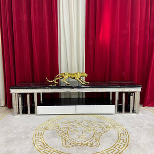 Elegant and Luxurious Modern-Designed TV Stand / Unit with Stainless Steel Frame
