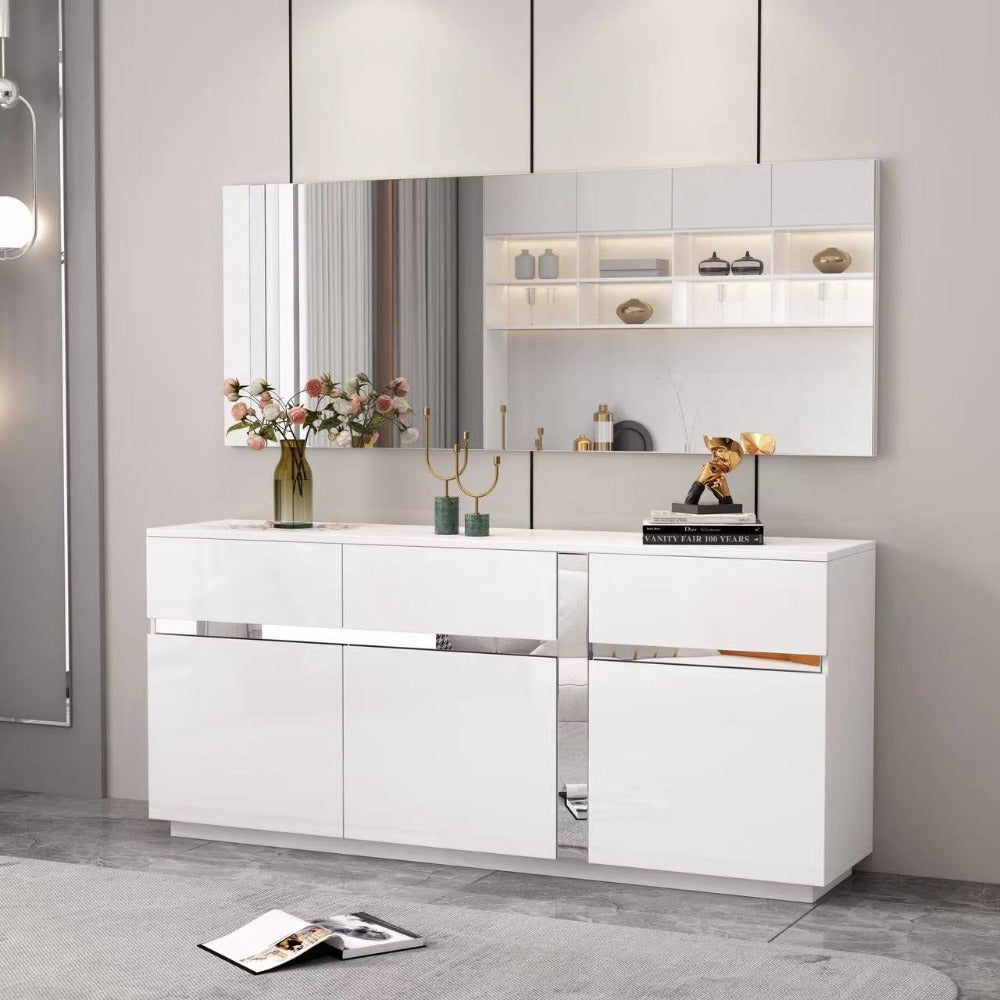Modern Classy Display / Storage Dining Room Buffet Cabinet with 3 drawers and 3 shelves