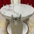 RBM Classic Home Online Store Shop with Elegant White Grey Classic Marble Top Side Table with Silver Stainless Steel Frame