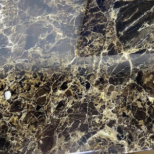 Brown Cream Black Marble Top of Classy Marble Dining Table