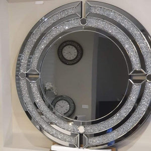 Glass Hallway Mirror with Diamond Crushed Glass