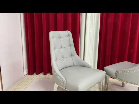 Modern Grey Leather Dining chair