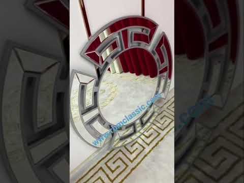 Modern Round / Circle Classic Wooden Hallway Wall Mirror