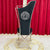 Classy Marble Dining Table with 6 Cream Classy Black Velvet Dining Room Chairs in Silver Stainless steel frame