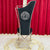 Classy Marble Dining Table with 6 Cream Classy Black Velvet Dining Room Chairs in Silver Stainless steel frame