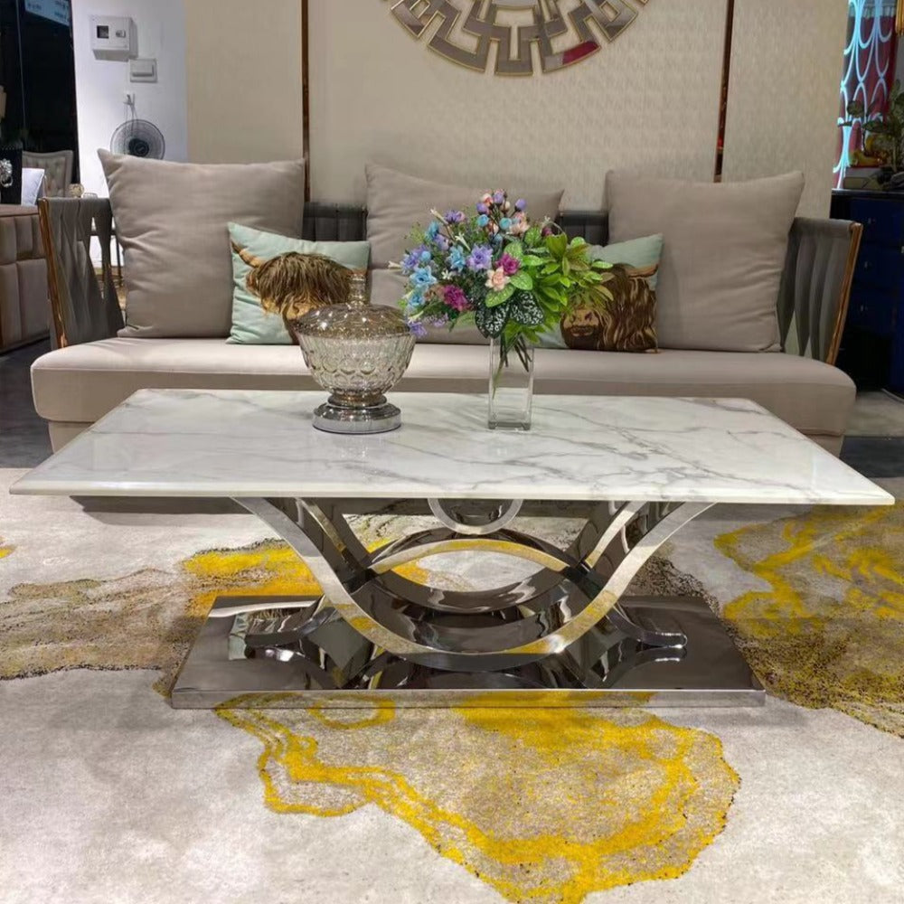 V8 Modern Marble Coffee Table Marble Coffee Tables RBM Classic Home