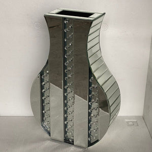Elegant Silver Glass Mirrored Decorative Vase