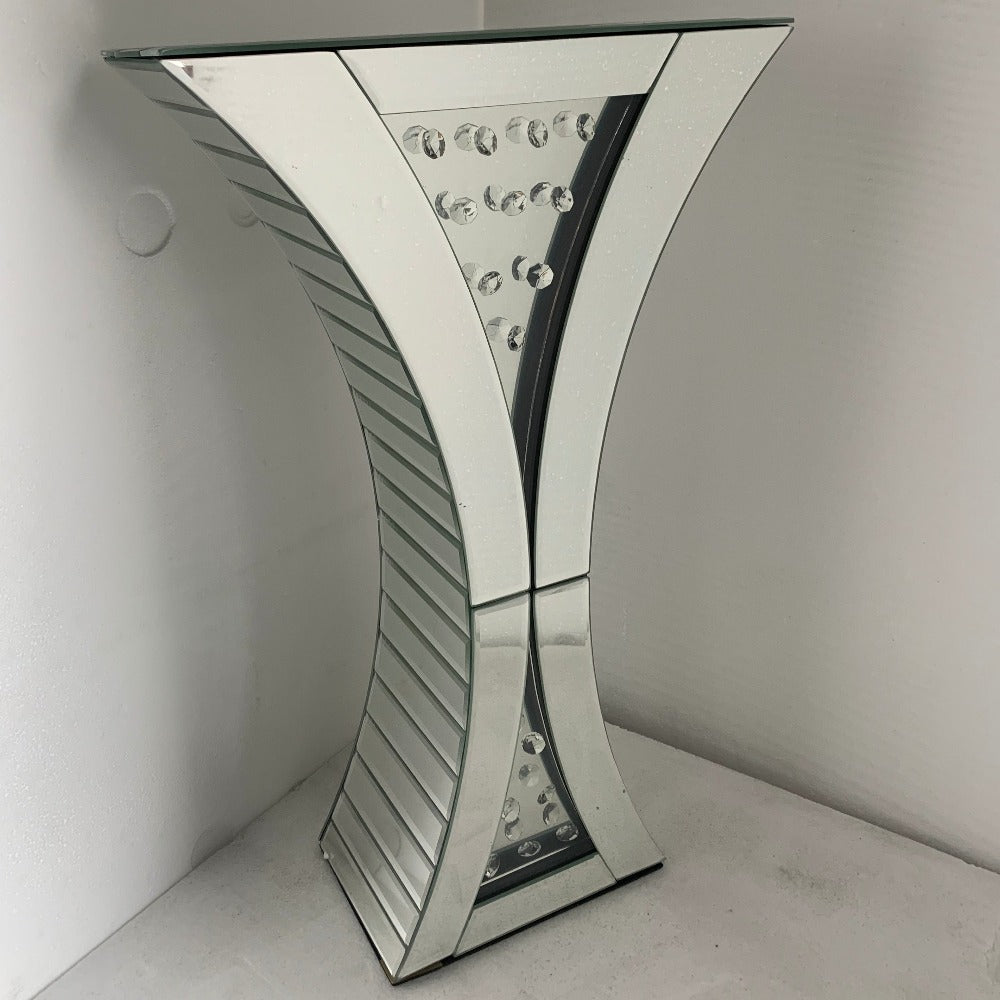 Elegant Silver Glass Mirrored Decorative Vase