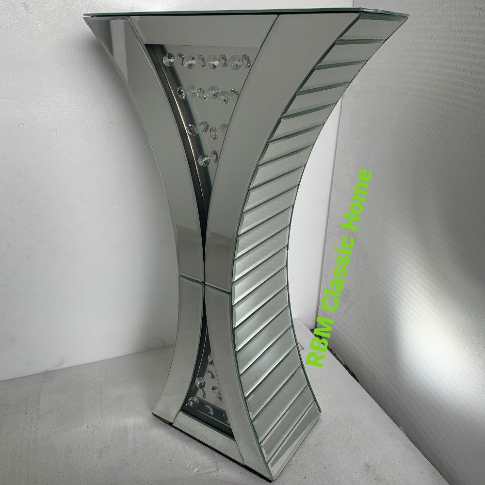 Traditional Silver Glass Mirrored Decorative Vase