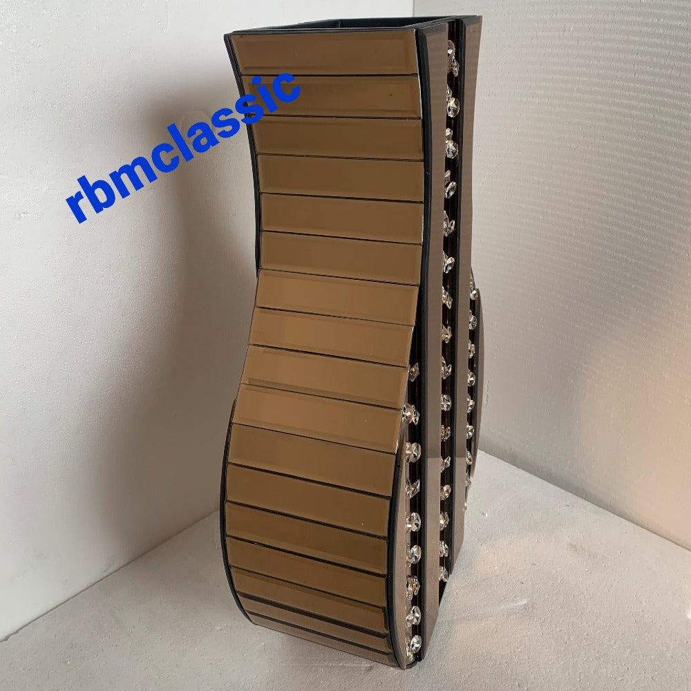 Stylish Rose Gold Glass Mirrored Decorative Vase