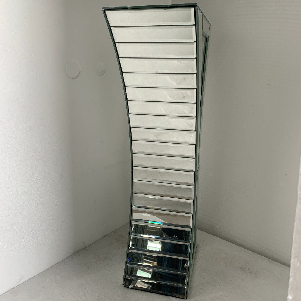 New Classy Silver Glass Mirrored Decorative Vase