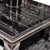 Traditional Marble Top Dining Table with Silver Stainless Steel Frame and 8 Modern White Leather Dining Room Chairs