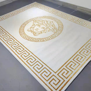 Modern, Luxury and Classy Comfortable Cream Carpet with Versace  logo