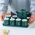 Green Ceramic Tea Set, 6 Cups, Teapot and a Serving Tray