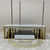 Luxury RBM Classic Home Elegant Modern-Designed Marble Coffee Table with 2 Drawers in Gold Stainless Steel Frame