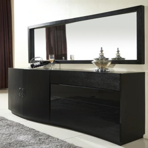 Black MDF Buffet Cabinet Mirror Buffets Cabinets RBM