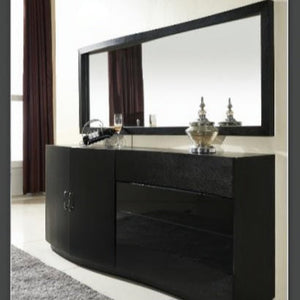 Black Modern Classy Display / Storage Dining Room Buffet Cabinet with 3 drawers and 3 shelves