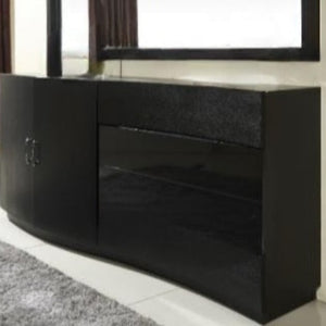 Modern Black MDF Classy Display / Storage Dining Room Buffet Cabinet with 4 drawers and 2 shelves