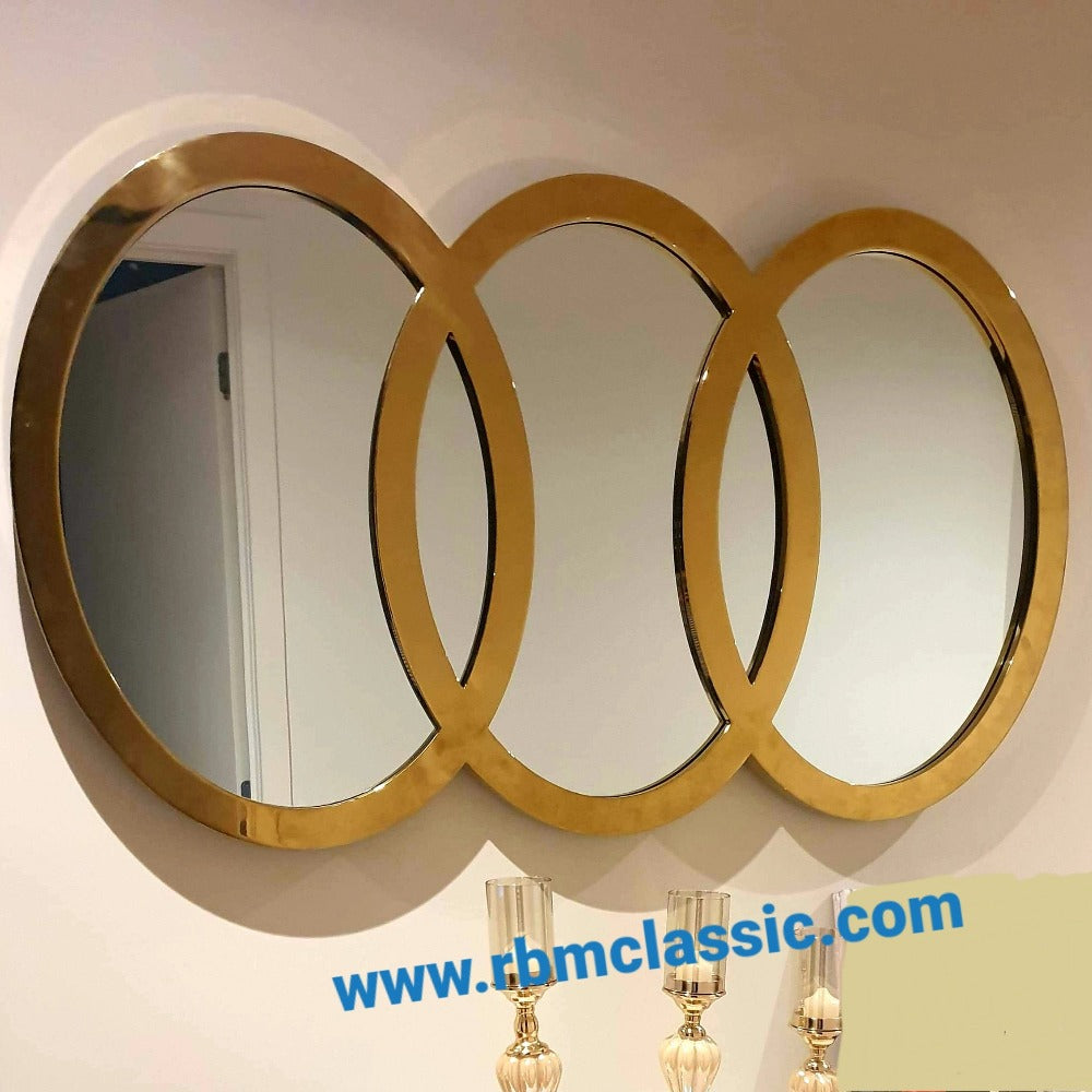 Stainless Steel Hallway Console Wall Mirror